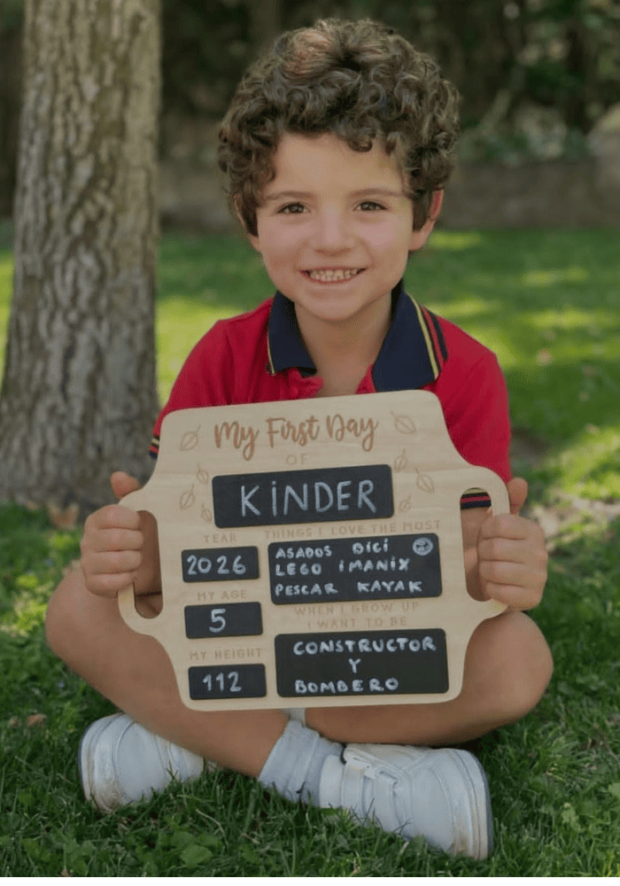 Lucas en su primer día de Kínder